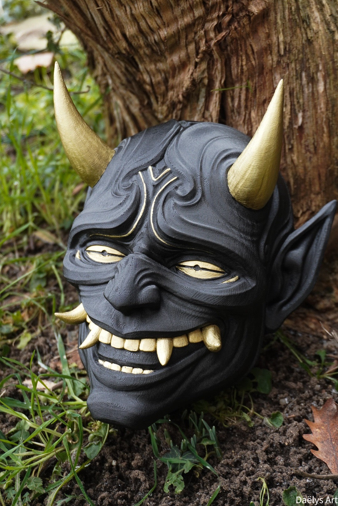 Masque oni, masque démon japonais, décoration japonaise, folklore japonais, japon traditionnel, Yokaï, Hannya, Daëlys Art