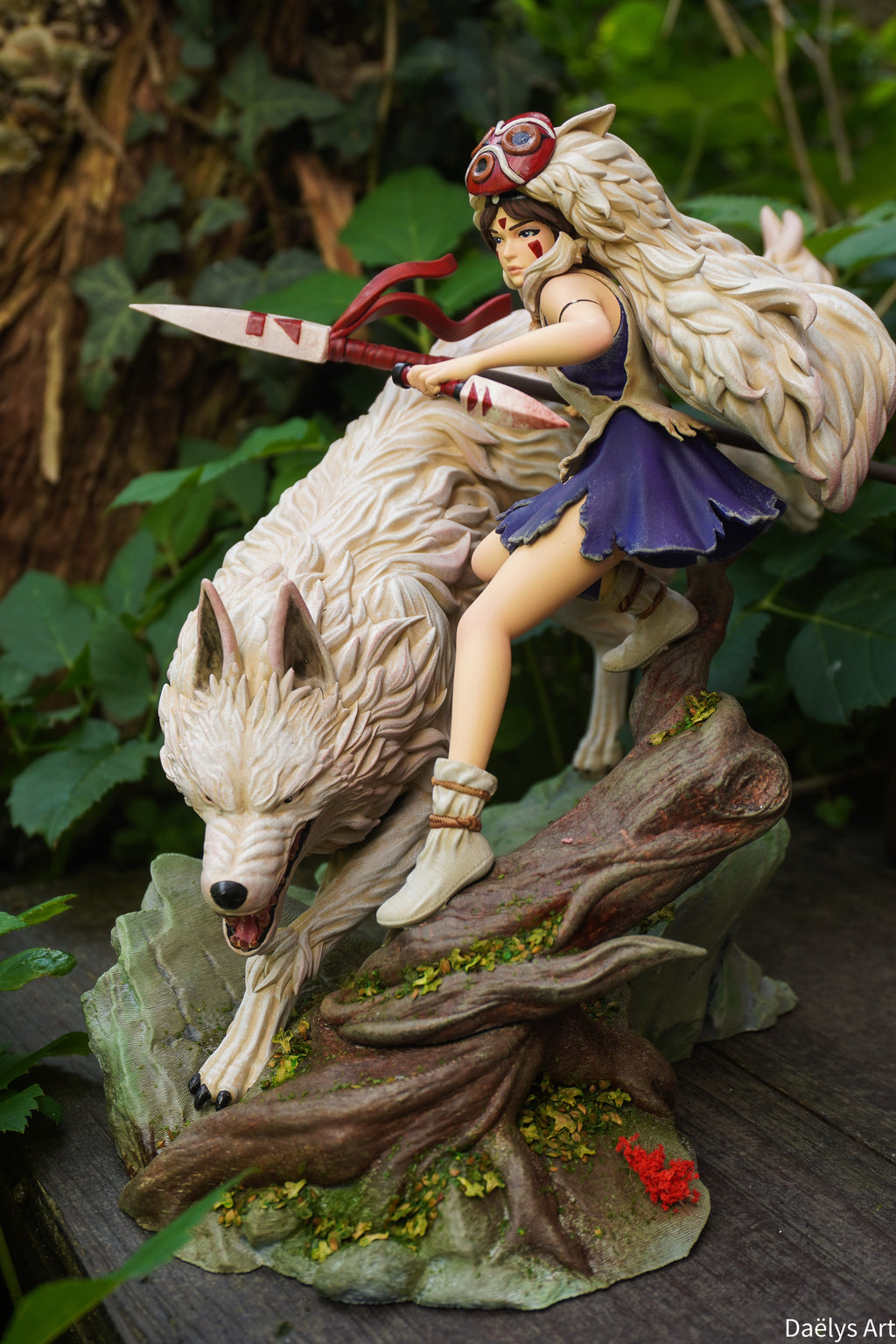 Princesse Mononoké, ghibli, figurine San, figurine à peindre, loup