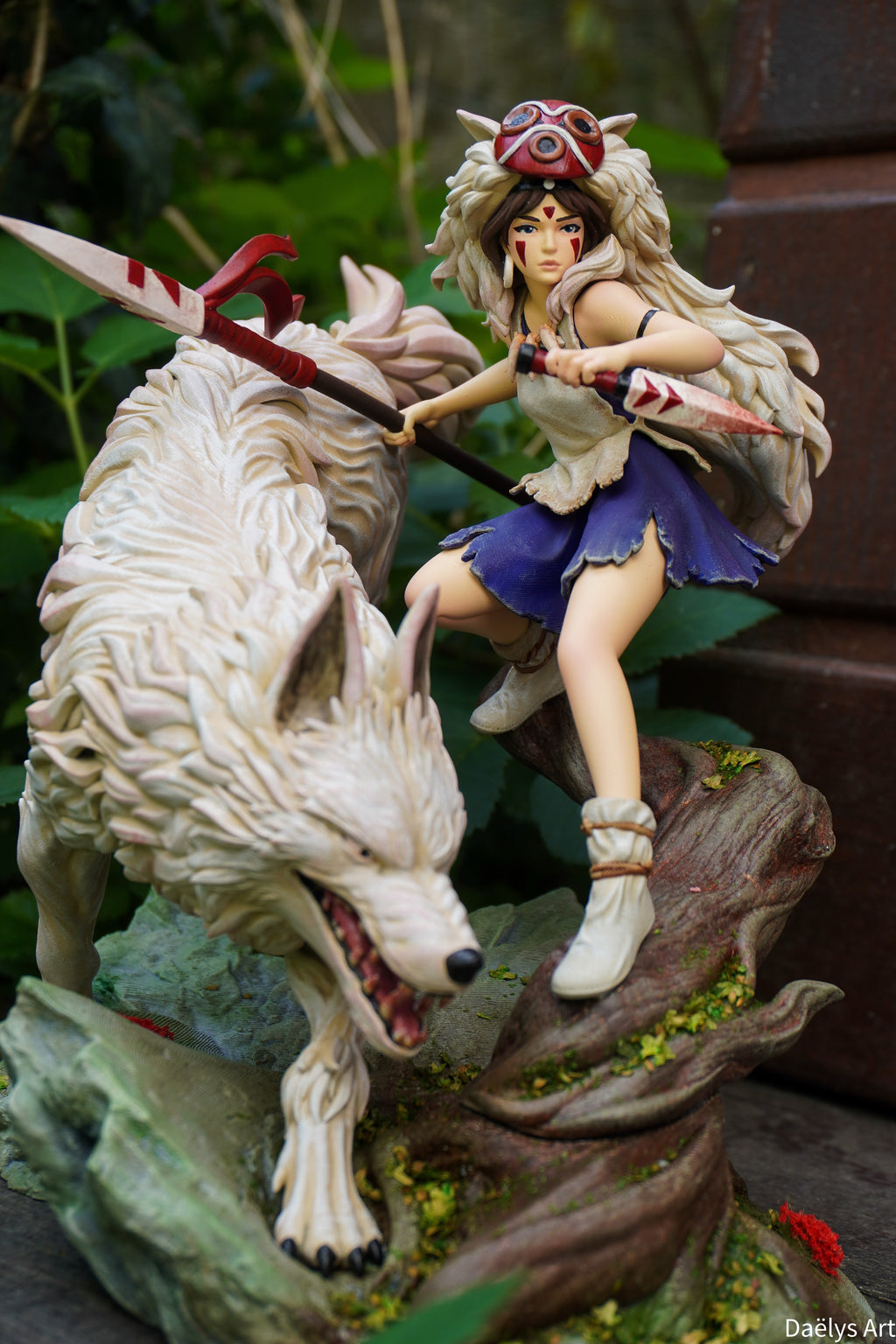 Princesse Mononoké, ghibli, figurine San, figurine à peindre, loup