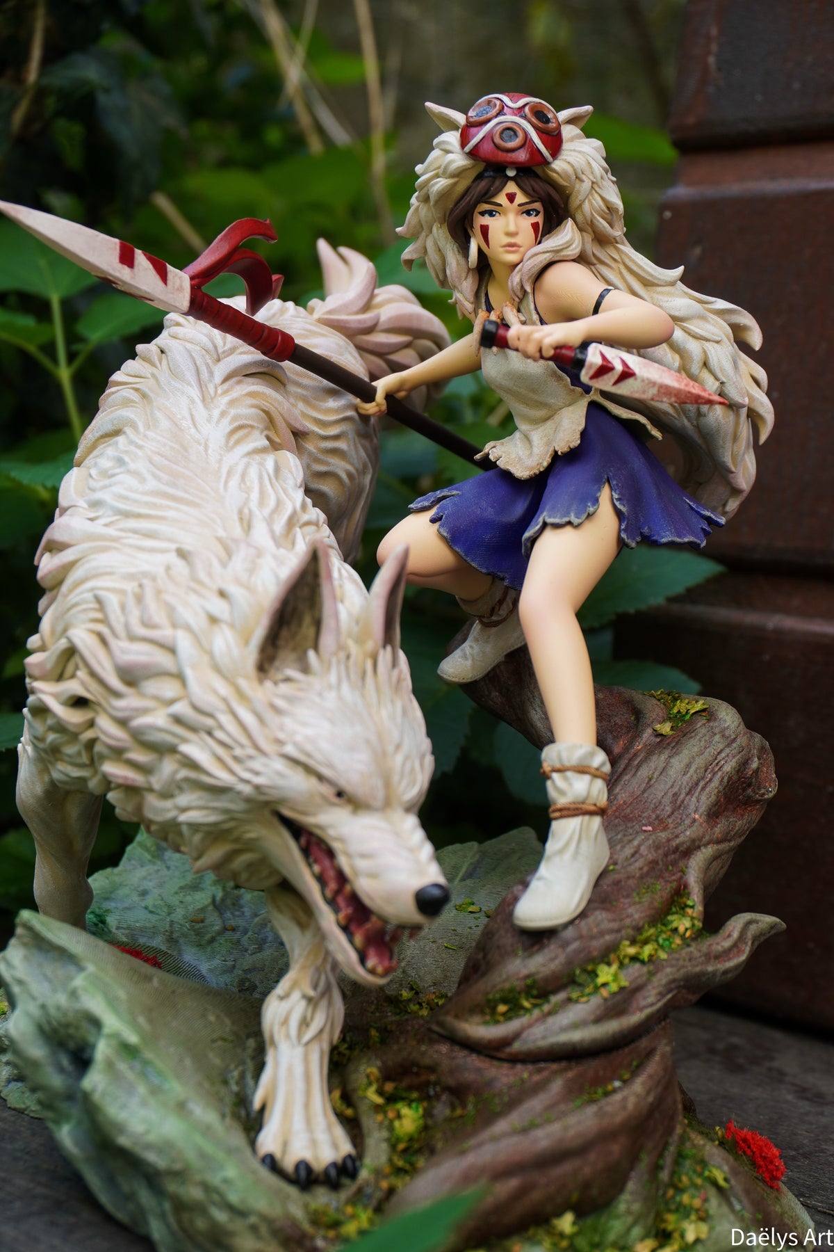 Princesse Mononoké, ghibli, figurine San, figurine à peindre, loup