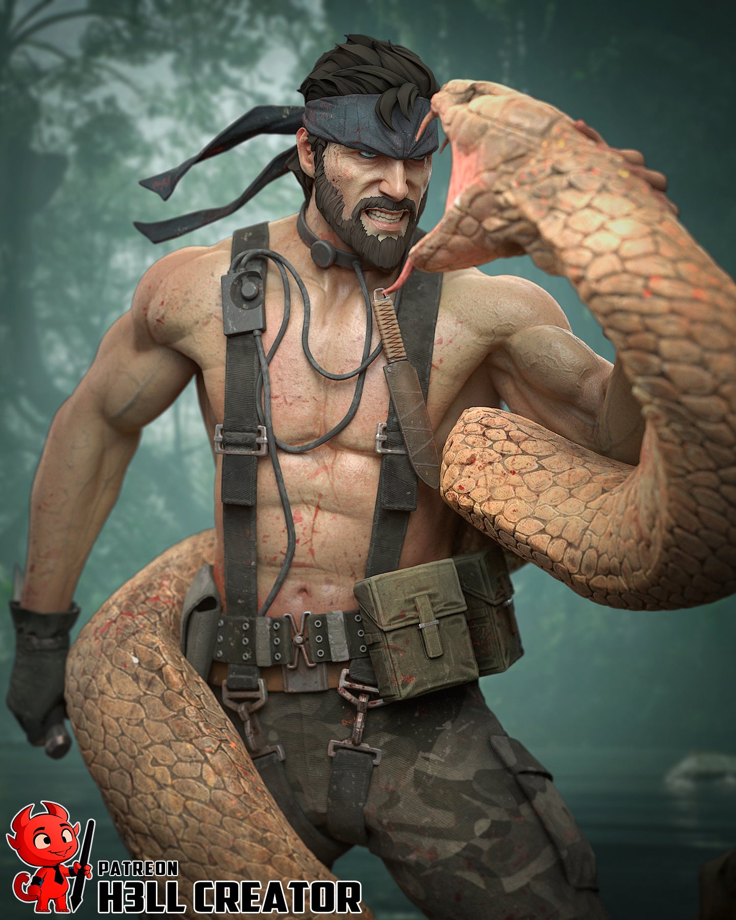 figurine metal gear solid, figurine naked snake, figurine solid snake, the boss, big boss, ocelot, liquid snake