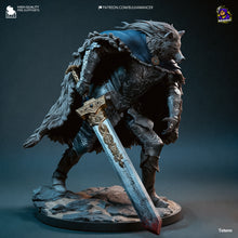 Load image into Gallery viewer, figurine blaidd, figurine chevalier loup, figurine dark souls
