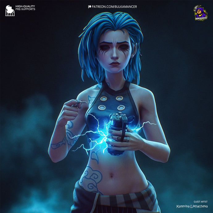 figurine Jinx, figurine arcane, figurine league of legends, figurine lol, figurine Vi, figurine a peindre