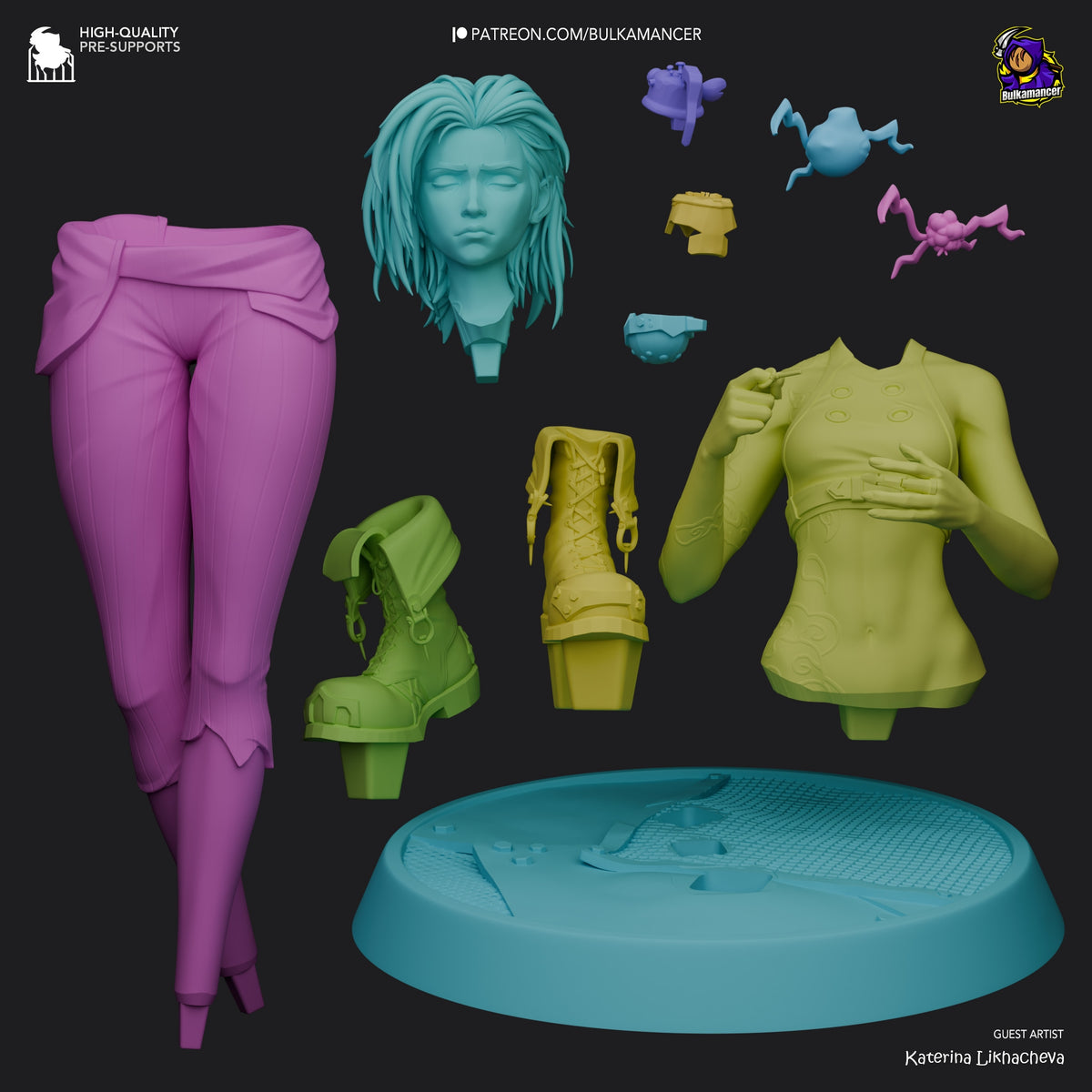 figurine Jinx, figurine arcane, figurine league of legends, figurine lol, figurine Vi, figurine a peindre