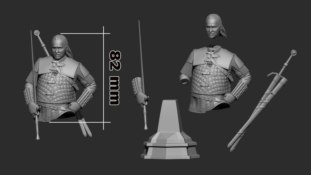Geralt, figurine Geralt, figurine The Witcher, Geralt De Riv, Vesemir