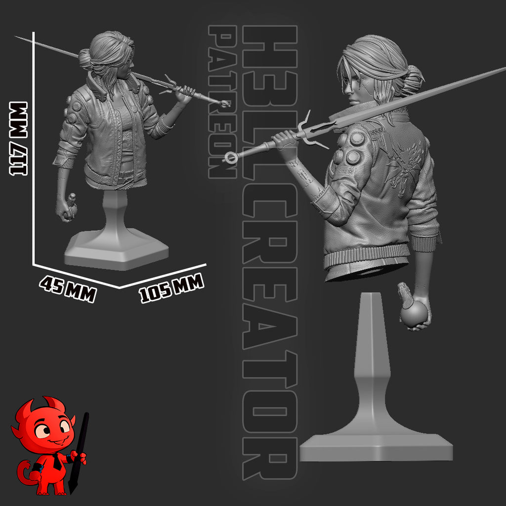 Figurine à peindre - Ciri version Cyberpunk 2077
