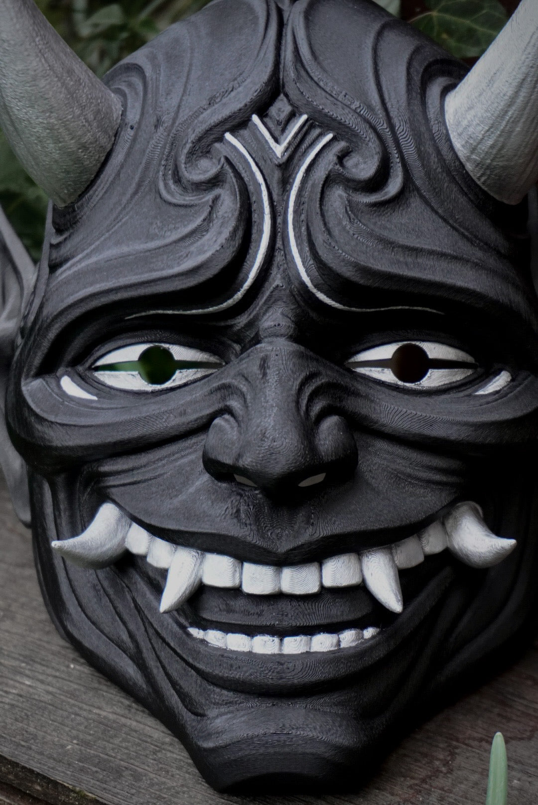 Masque oni, masque démon japonais, décoration japonaise, folklore japonais, japon traditionnel, Yokaï, Hannya, Daëlys Art