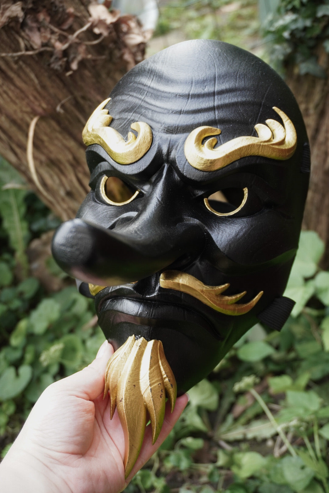 Tengu, masque tengu, masque japonais, masque oni, masque hannya, décoration japonaise, masque traditionnel, cosplay, Daëlys Art