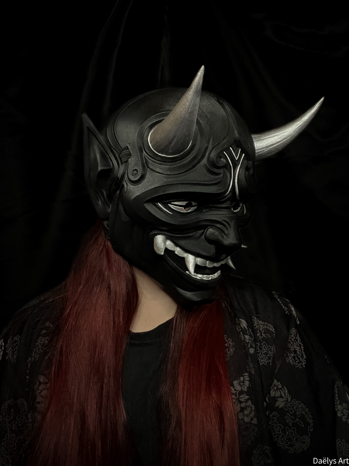 Masque oni, masque démon japonais, décoration japonaise, folklore japonais, japon traditionnel, Yokaï, Hannya, Daëlys Art