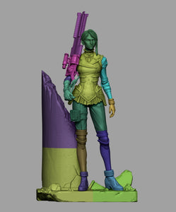 figurine caitlyn, figurine arcane, figurine a peindre, jinx, arcane