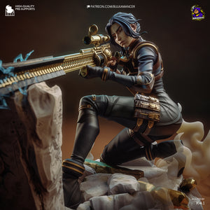 figurine caitlyn, figurine arcane, figurine a peindre, figurine en resine, jinx, vi