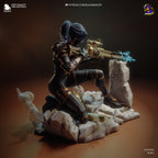figurine caitlyn, figurine arcane, figurine a peindre, figurine en resine, jinx, vi