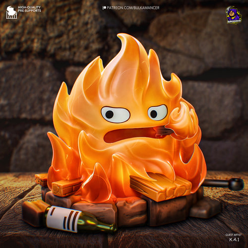 figurine ghibli, figurine calcifer, figurine a peindre, figurine chateau ambulant