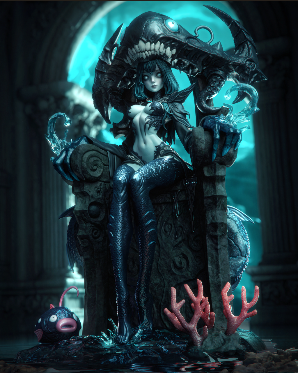 figurine a peindre, figurine de collection, figurine reine des abysses, figurine dark fantasy