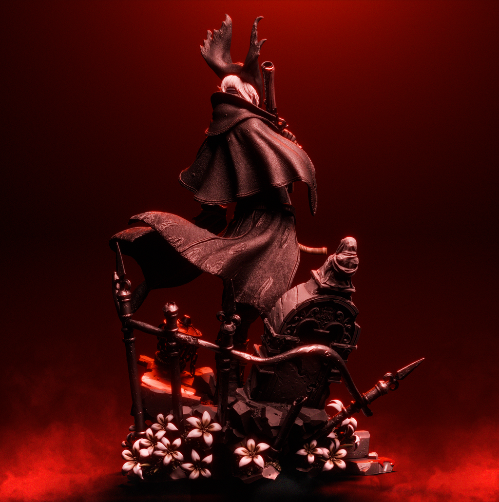 figurine a peindre, figurine de collection, figurine bloodborne chasseur, figurine dark souls, from software