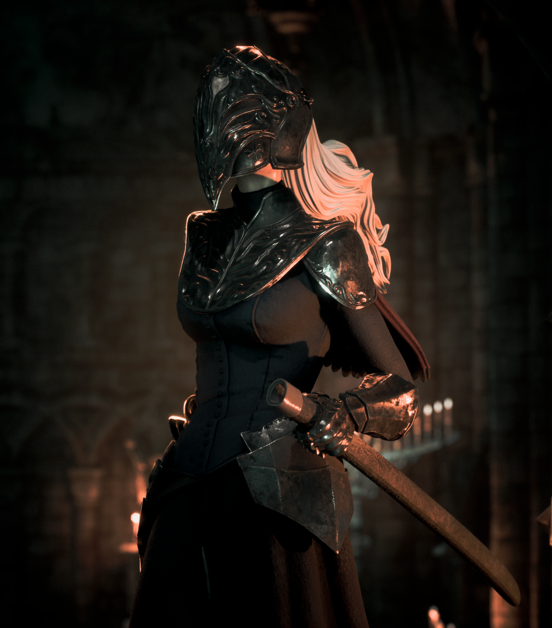 figurine yuria de londor dark souls 3, figurine a peindre, figurine dark souls