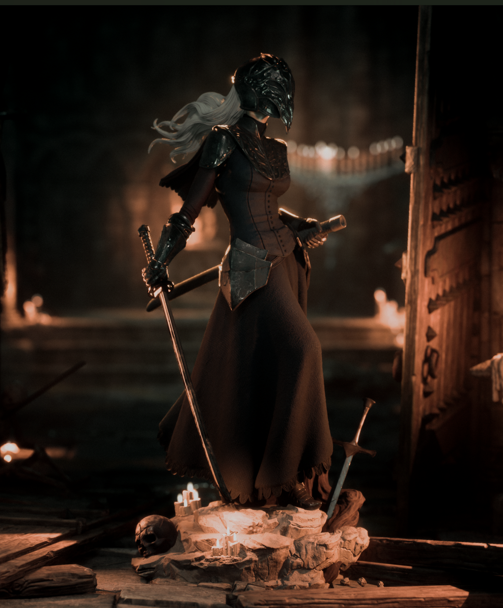 figurine yuria de londor dark souls 3, figurine a peindre, figurine dark souls