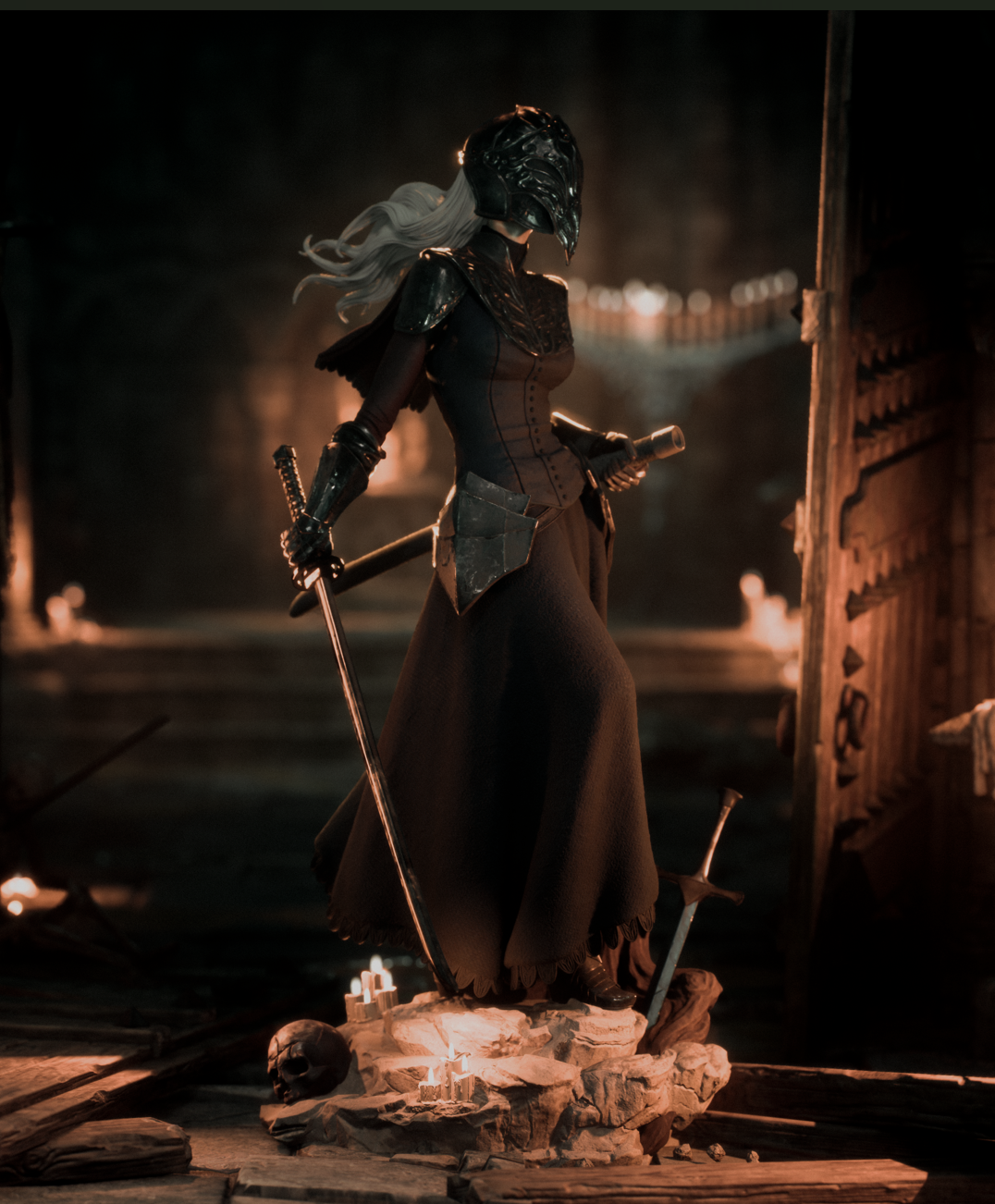 figurine yuria de londor dark souls 3, figurine a peindre, figurine dark souls
