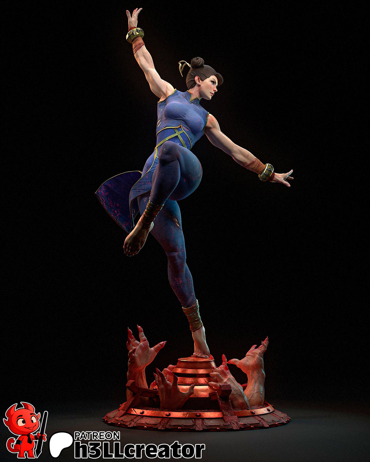figurine a peindre, figurine chun li, figurine street fighter