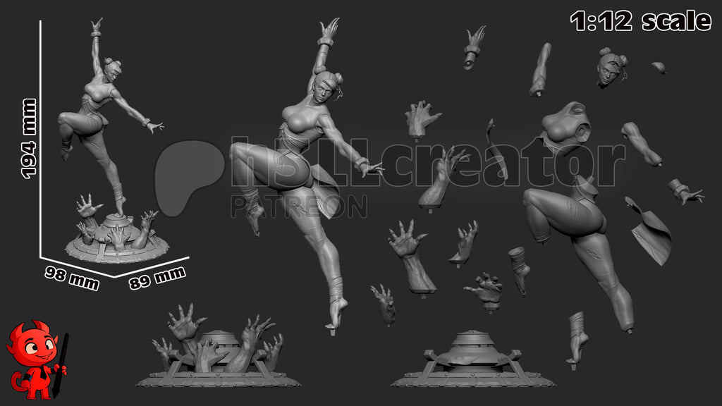figurine a peindre, figurine chun li, figurine street fighter