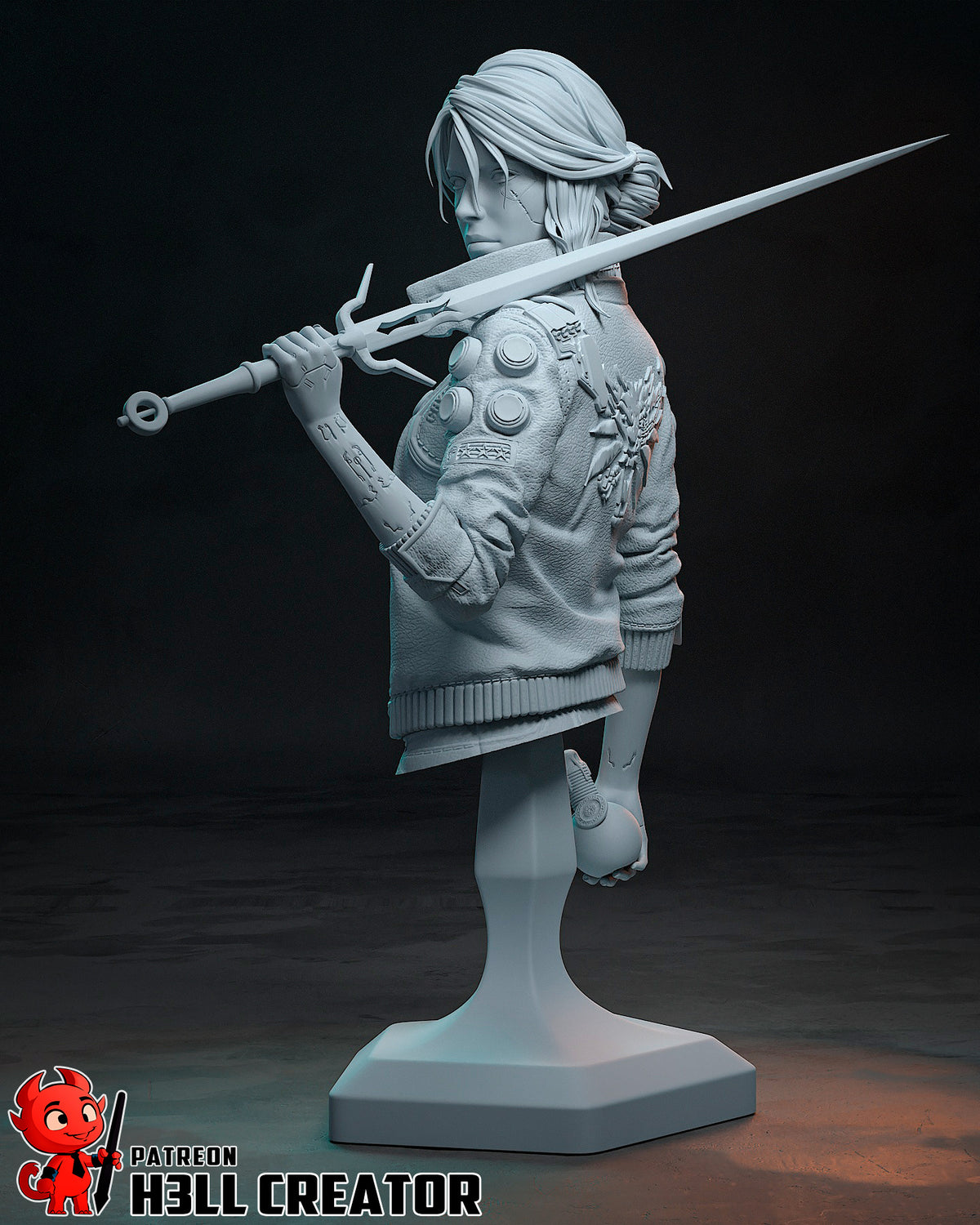 figurine a peindre, figurine V cyberpunk, samuraï, Jackie Wells, ciri the witcher