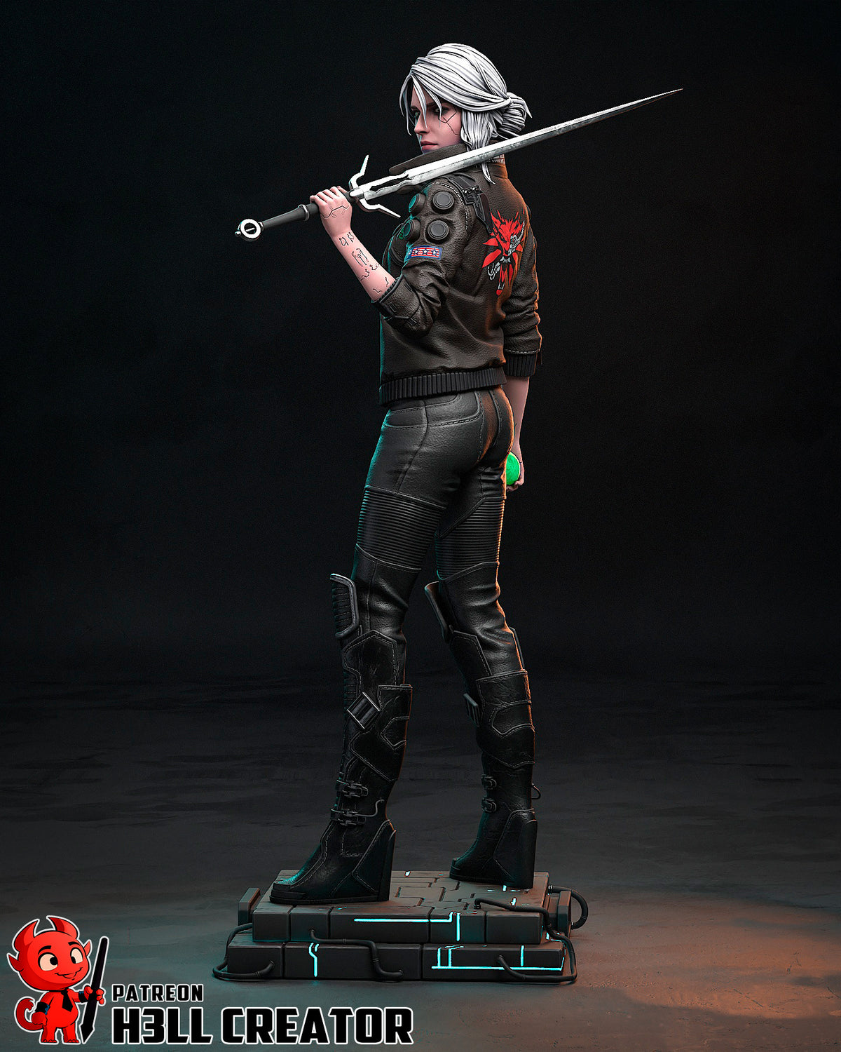 figurine a peindre, figurine V cyberpunk, samuraï, Jackie Wells, ciri the witcher