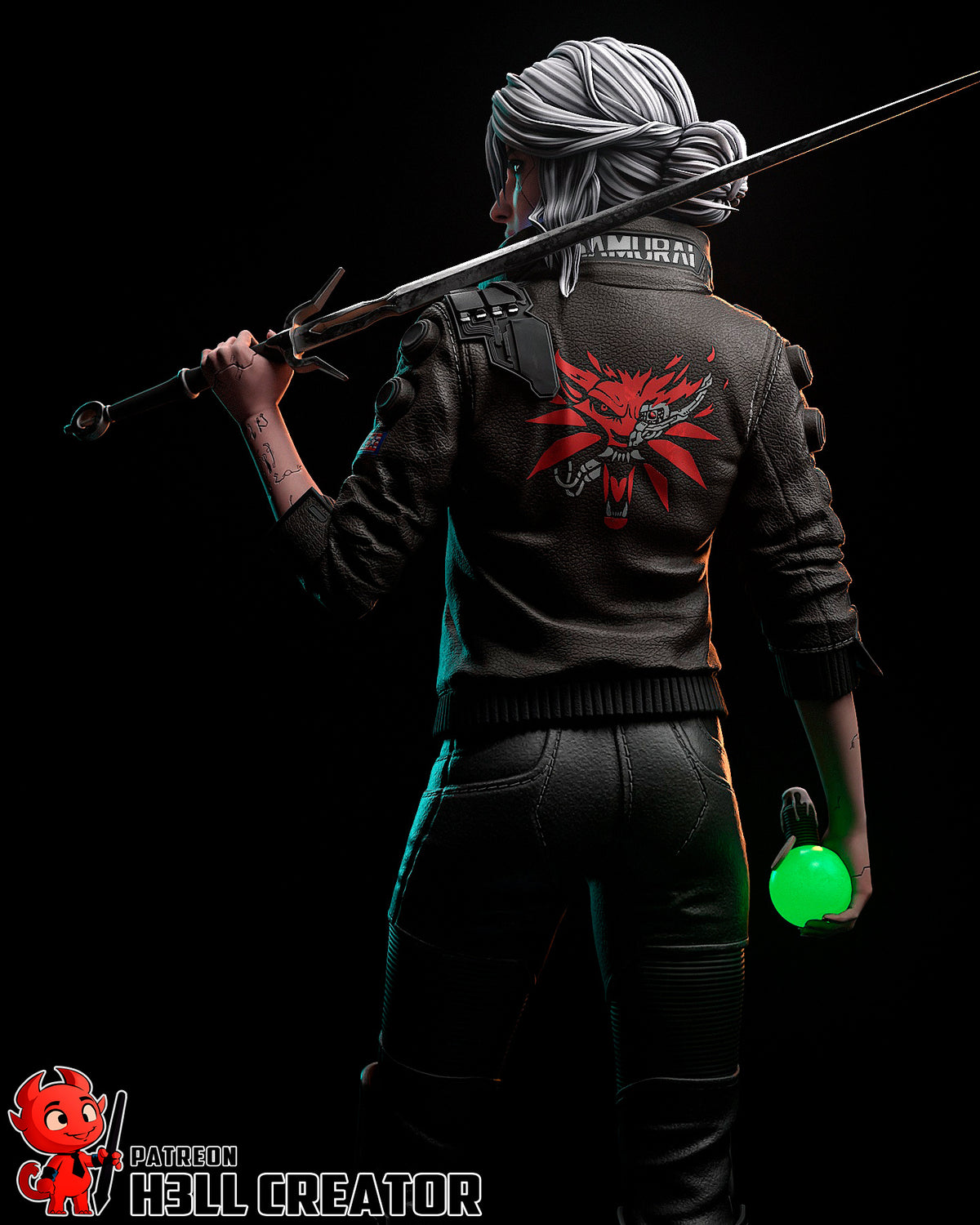 figurine a peindre, figurine V cyberpunk, samuraï, Jackie Wells, ciri the witcher
