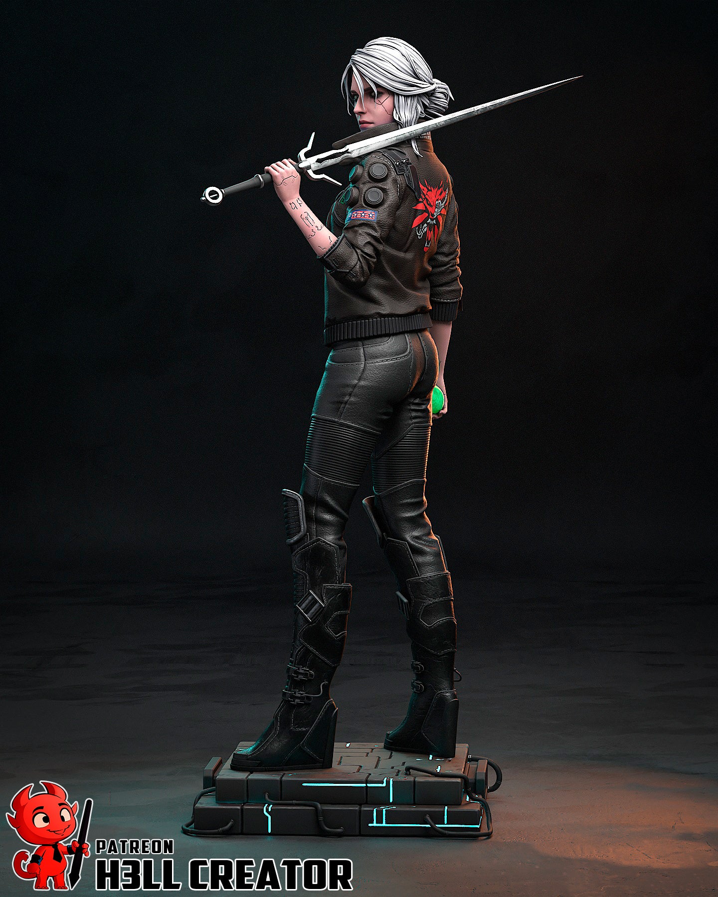figurine a peindre, figurine V cyberpunk, samuraï, Jackie Wells, ciri the witcher