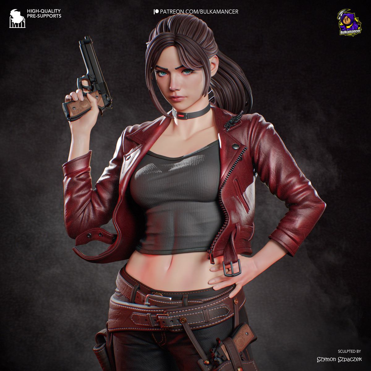 figurine claire redfield, figurine resident evil 2, figurine leon s kennedy, figurine a peindre