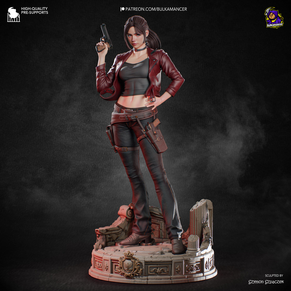 figurine claire redfield, figurine resident evil 2, figurine leon s kennedy, figurine a peindre