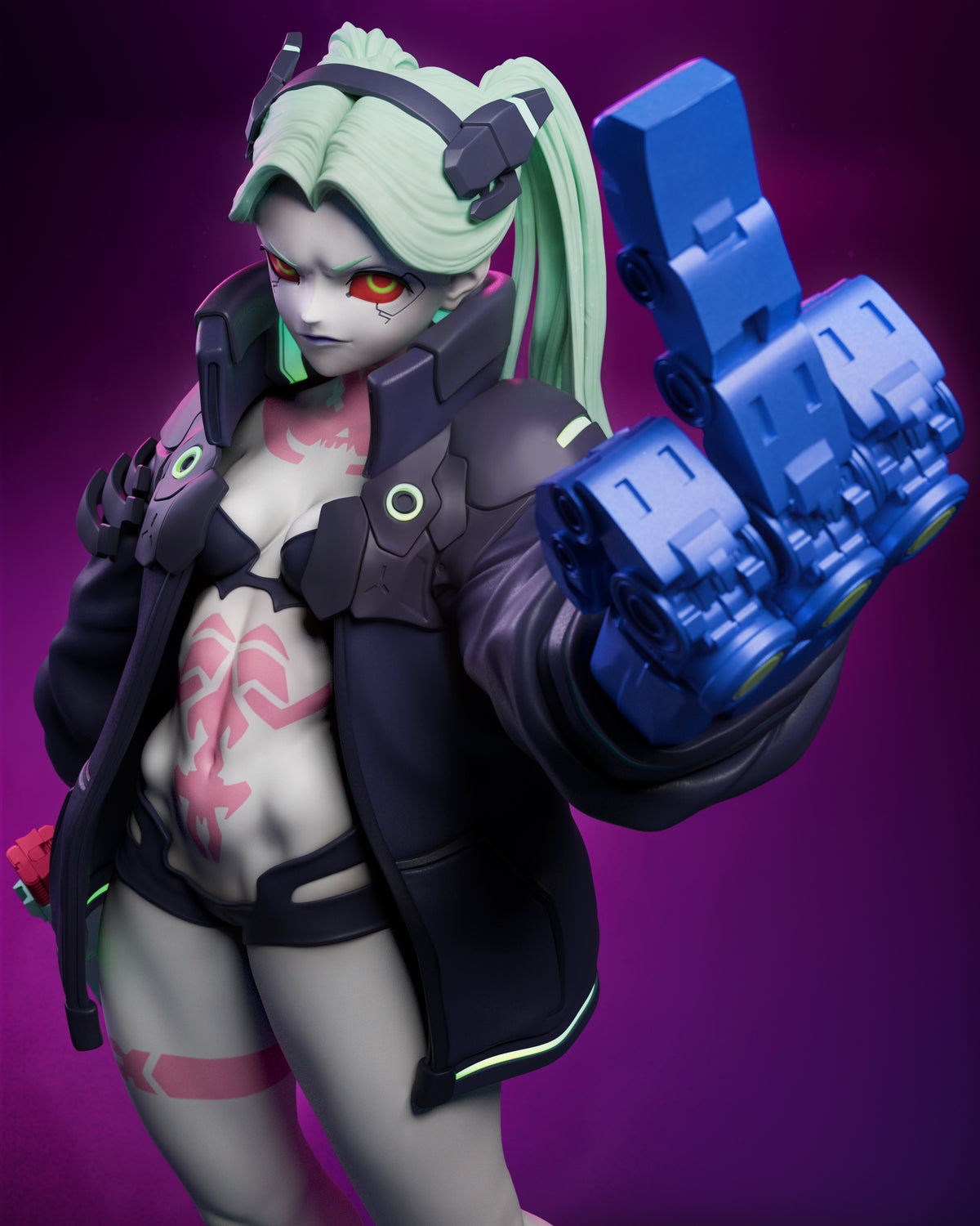 figurine rebecca cyberpunk edgerunner, figurine cyberpunk, lucy and david cyberpunk, figurine a peindre