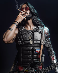 figurine a peindre, figurine johnny silverhand, cyberpunk 2077