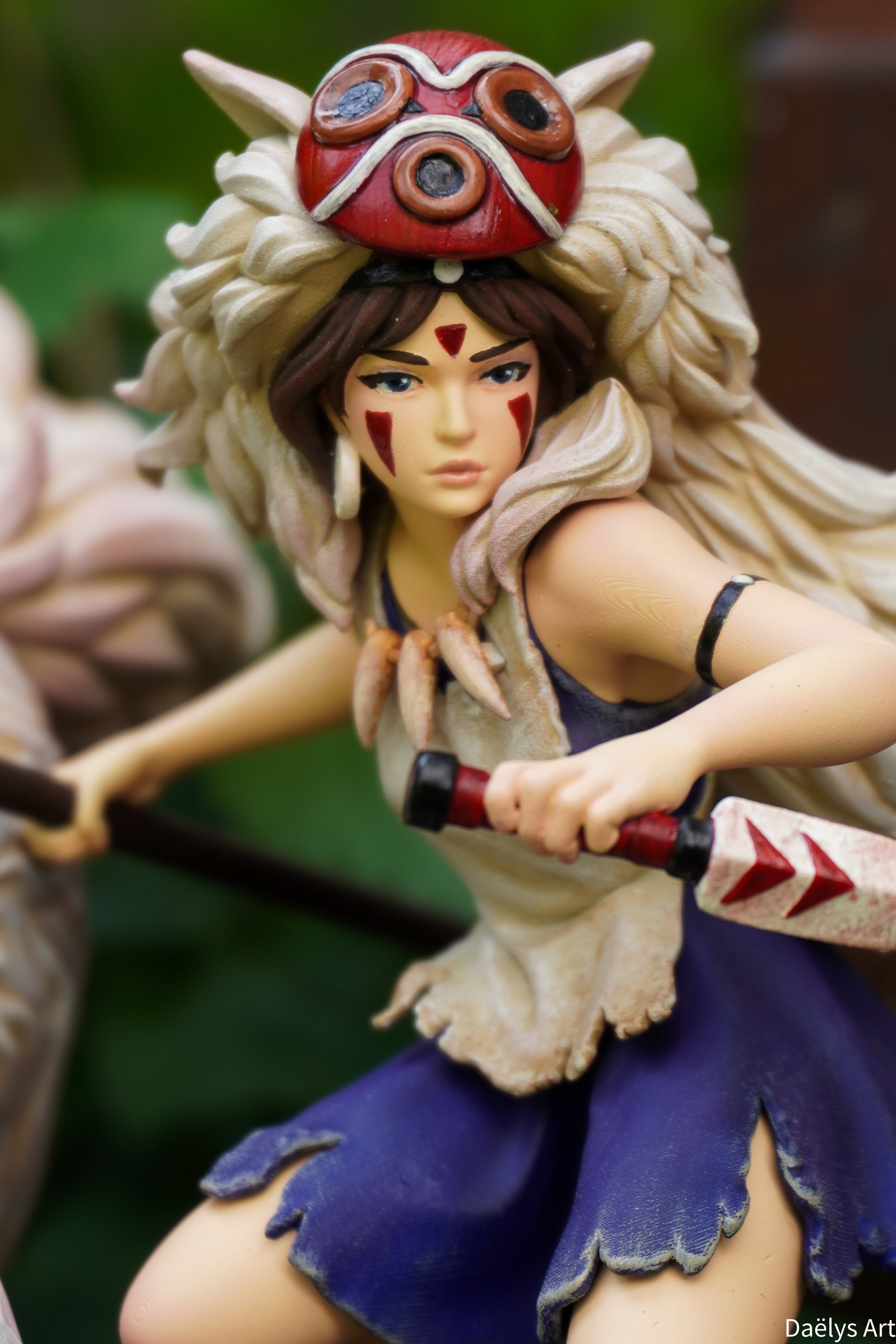 Princesse Mononoké, ghibli, figurine San, figurine à peindre, loup