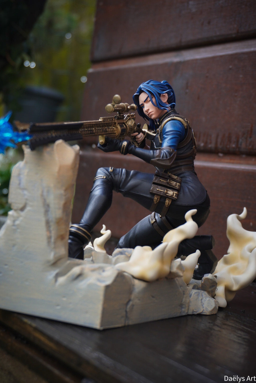 figurine caitlyn, figurine arcane, figurine a peindre, figurine en resine, jinx, vi