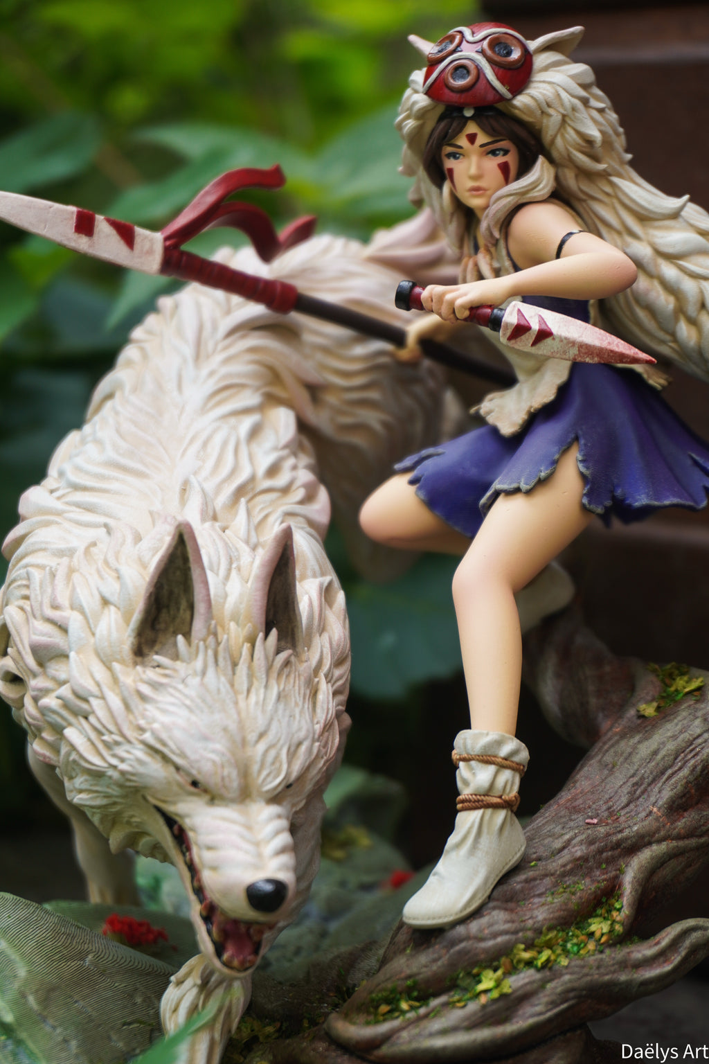 Princesse Mononoké, ghibli, figurine San, figurine à peindre, loup