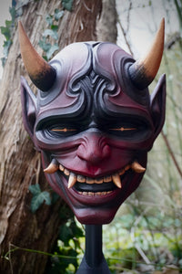 oni, décoration murale oni, décoration japonaise, masque oni, masque japonais, masque samuraï, oni wall decoration, japanese decor, samuraï props, hannya mask, masque hannya, décoration japonaise, manga, anime, Daëlys Art