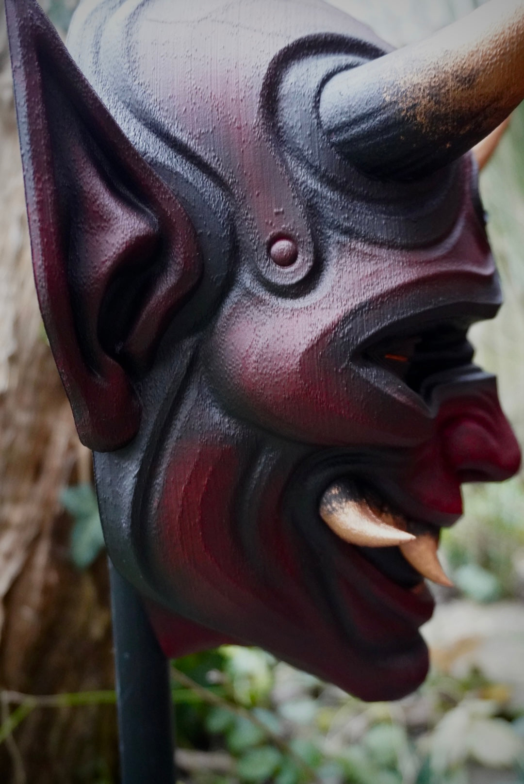 oni, décoration murale oni, décoration japonaise, masque oni, masque japonais, masque samuraï, oni wall decoration, japanese decor, samuraï props, hannya mask, masque hannya, décoration japonaise, manga, anime, Daëlys Art