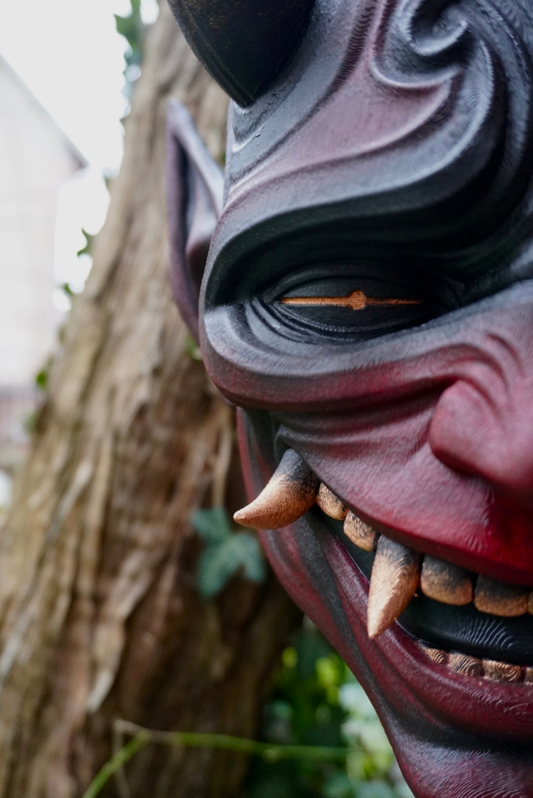 oni, décoration murale oni, décoration japonaise, masque oni, masque japonais, masque samuraï, oni wall decoration, japanese decor, samuraï props, hannya mask, masque hannya, décoration japonaise, manga, anime, Daëlys Art