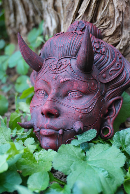 Oni, Geisha, masque japonais, cyberpunk, masque cyberpunk, masque traditionnel japonais, Daëlys Art