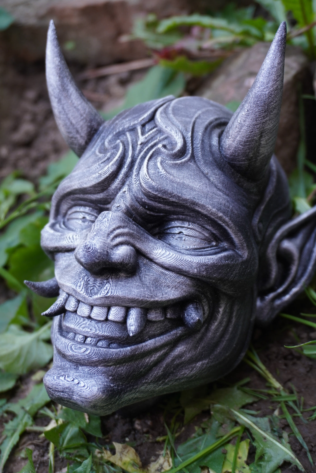 Masque oni, masque démon japonais, décoration japonaise, folklore japonais, japon traditionnel, Yokaï, Hannya, Daëlys Art