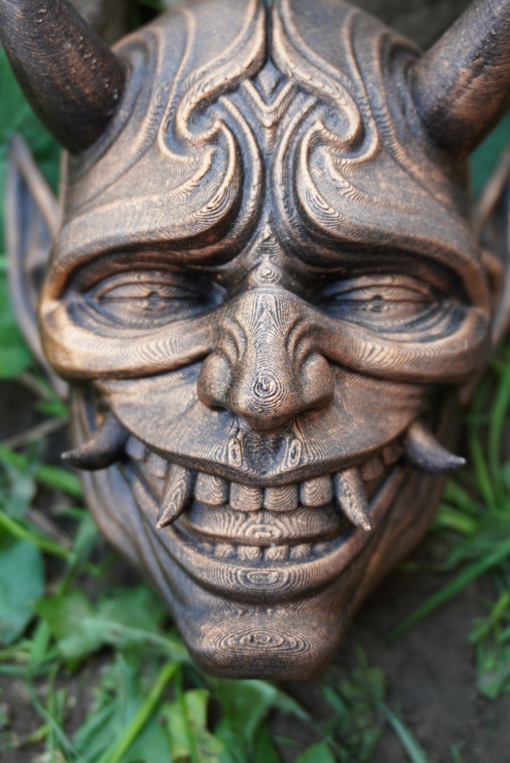 Masque oni, masque démon japonais, décoration japonaise, folklore japonais, japon traditionnel, Yokaï, Hannya, Daëlys Art