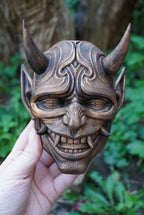 Masque oni, masque démon japonais, décoration japonaise, folklore japonais, japon traditionnel, Yokaï, Hannya, Daëlys Art