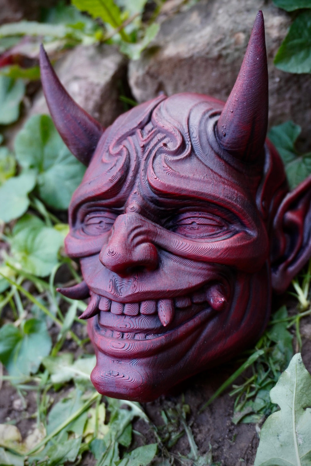 Masque oni, masque démon japonais, décoration japonaise, folklore japonais, japon traditionnel, Yokaï, Hannya, Daëlys Art