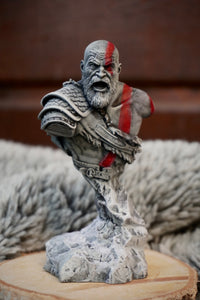 Gof of war, buste god of war, buste kratos, figurine kratos, nordique, viking, mythologie, Daëlys Art