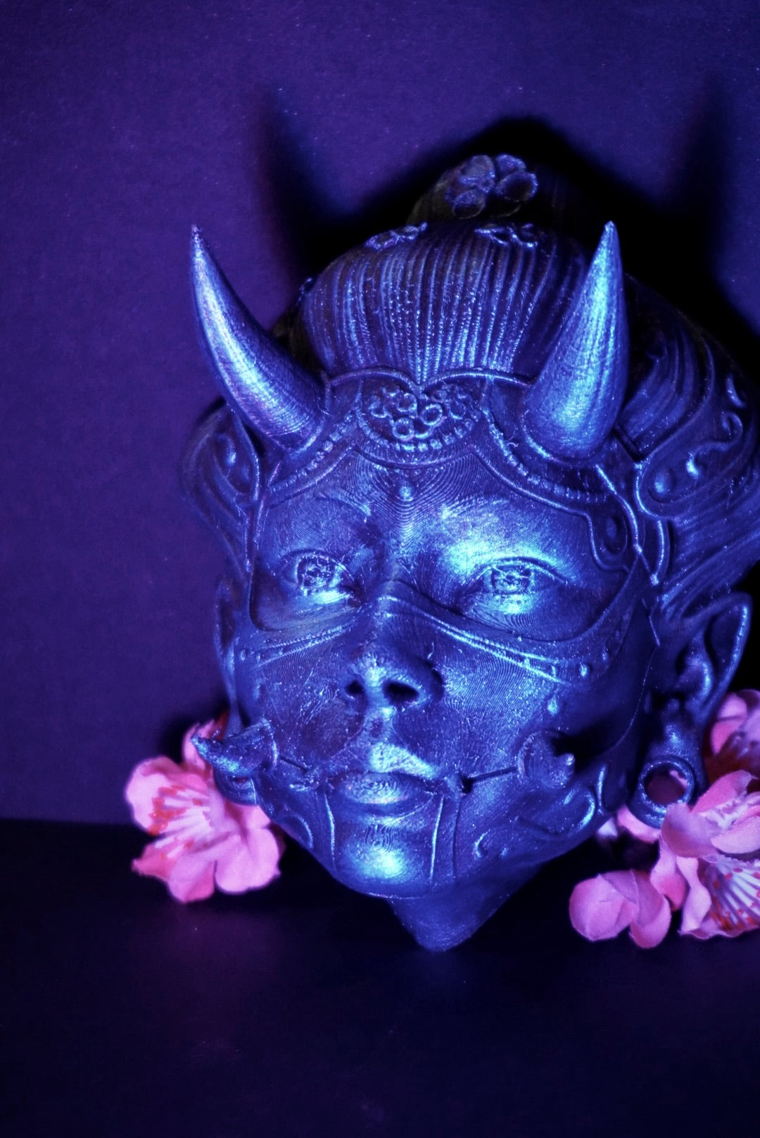 Oni, Geisha, masque japonais, cyberpunk, masque cyberpunk, masque traditionnel japonais, Daëlys Art