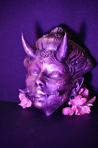 Oni, Geisha, masque japonais, cyberpunk, masque cyberpunk, masque traditionnel japonais, Daëlys Art