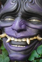 Masque oni, masque démon japonais, décoration japonaise, folklore japonais, japon traditionnel, Yokaï, Hannya, Daëlys Art, mempo, samouraï
