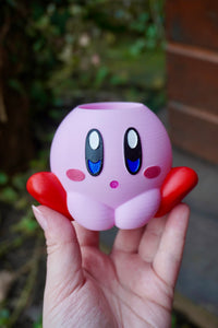Kirby, figurine kirby, cute kirby, nintendo, Daëlys Art, pot de fleur kirby