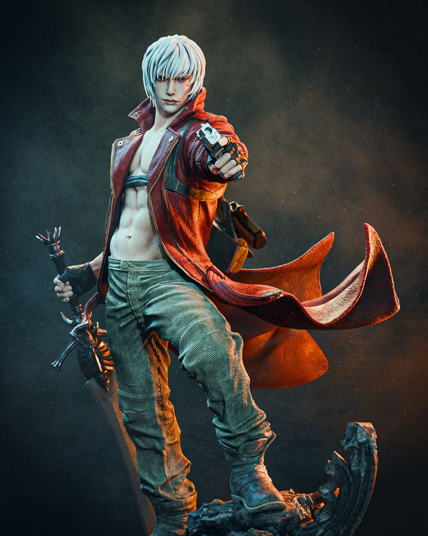 figurine dante devil may cry, figurine devil may cry, figurine a peindre