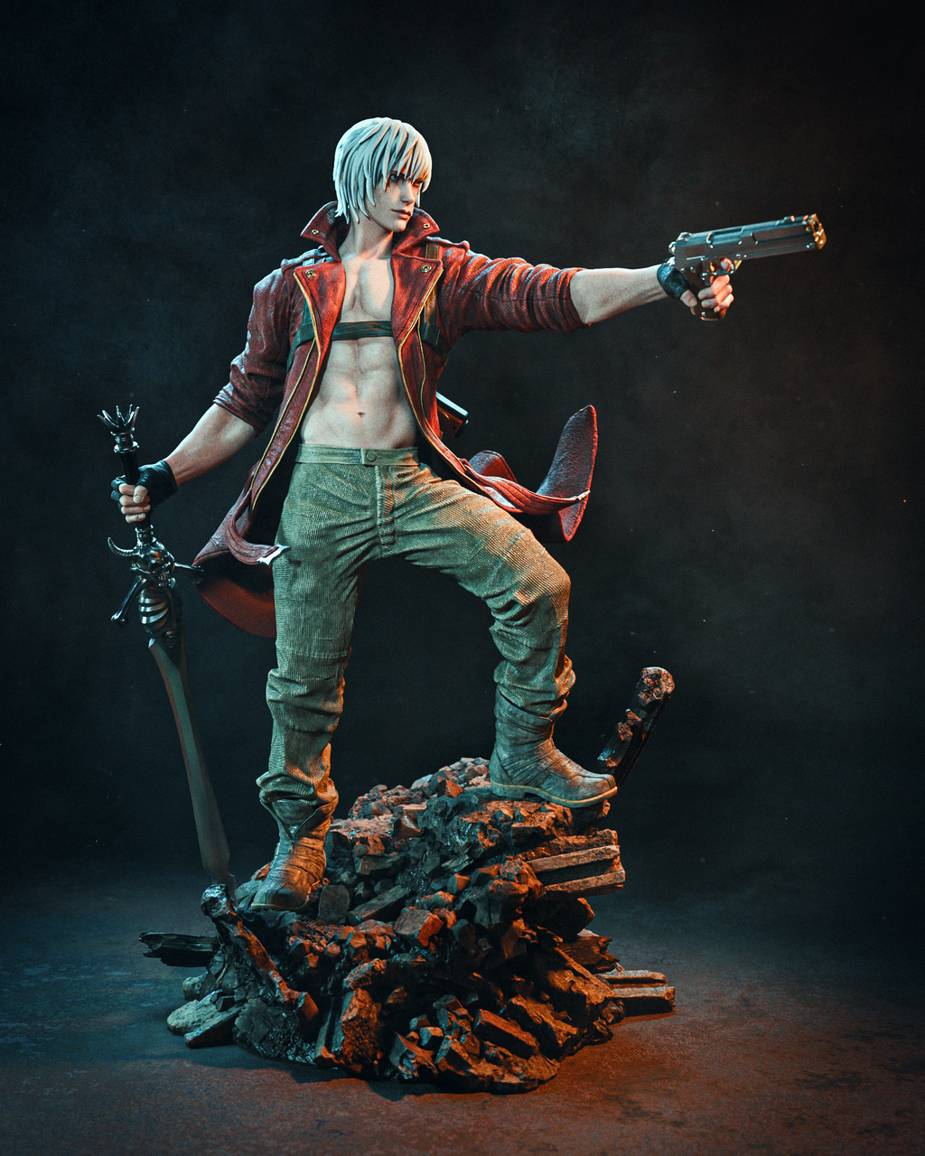 figurine dante devil may cry, figurine devil may cry, figurine a peindre